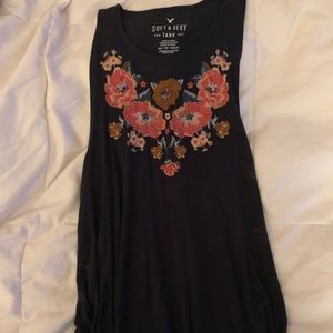 American Eagle soft, floral tank top